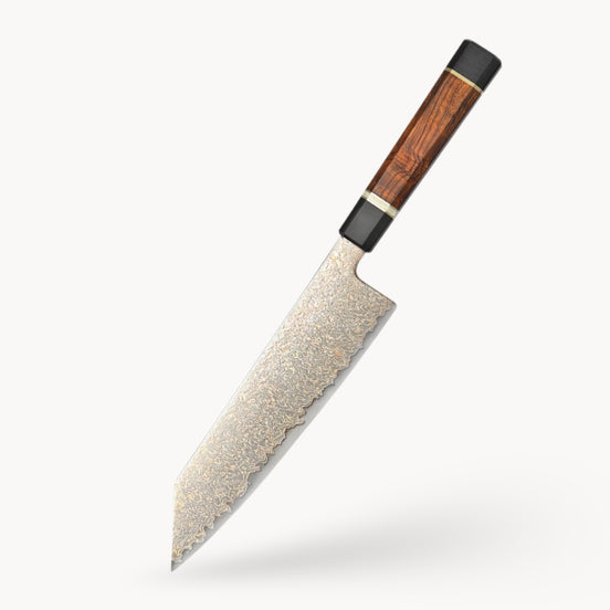 Bunka Knife in Tricolour Damascus Steel with High-Precision Octagonal Handle