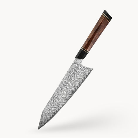 Chef’s Knife in 67-Layer Damascus Steel with Hybrid Handle
