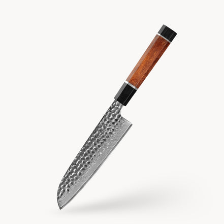 Santoku Knife — 10Cr15 Stainless Damascus Steel | Anchored Control