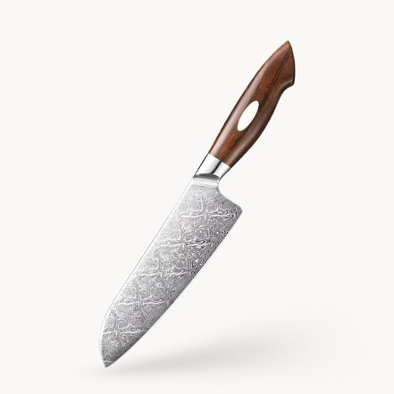 Santoku Knife — 10Cr15 Stainless Damascus Steel | Anchored Stability