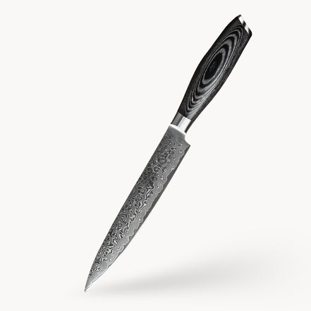 Carving Knife — 10Cr15 Stainless Damascus Steel | Long Slice Control
