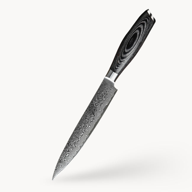 Carving Knife — 10Cr15 Stainless Damascus Steel | Long Slice Control