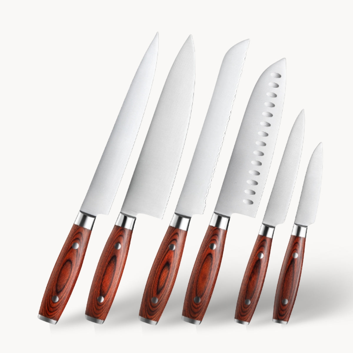Professional Knives Set in German 1.4116 Steel with Pakka Wood Handle