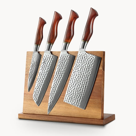 73-Layer Damascus Steel Kitchen Knives Set with Magnetic Holder