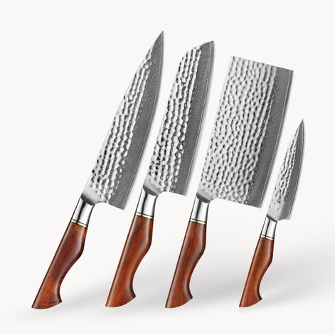 73-Layer Damascus Steel Kitchen Knives Set with Magnetic Holder