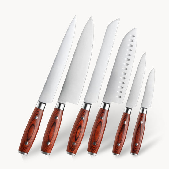 Professional Knives Set in German 1.4116 Steel with Pakka Wood Handle
