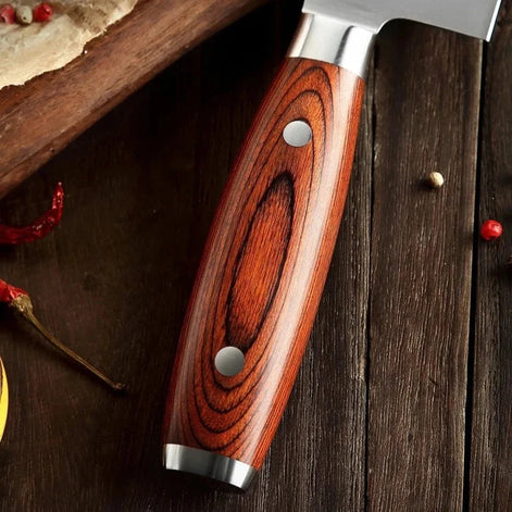 Conjunto de Facas Profissionais em Aço Alemão 1.4116 com Cabo de Madeira Pakka - Forja Fogo&Faca