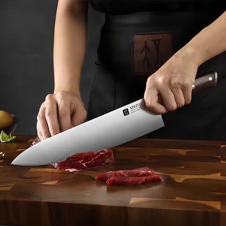 Faca de Chef 10” em Aço Inoxidável com Cabo de Ébano - Forja Fogo&Faca