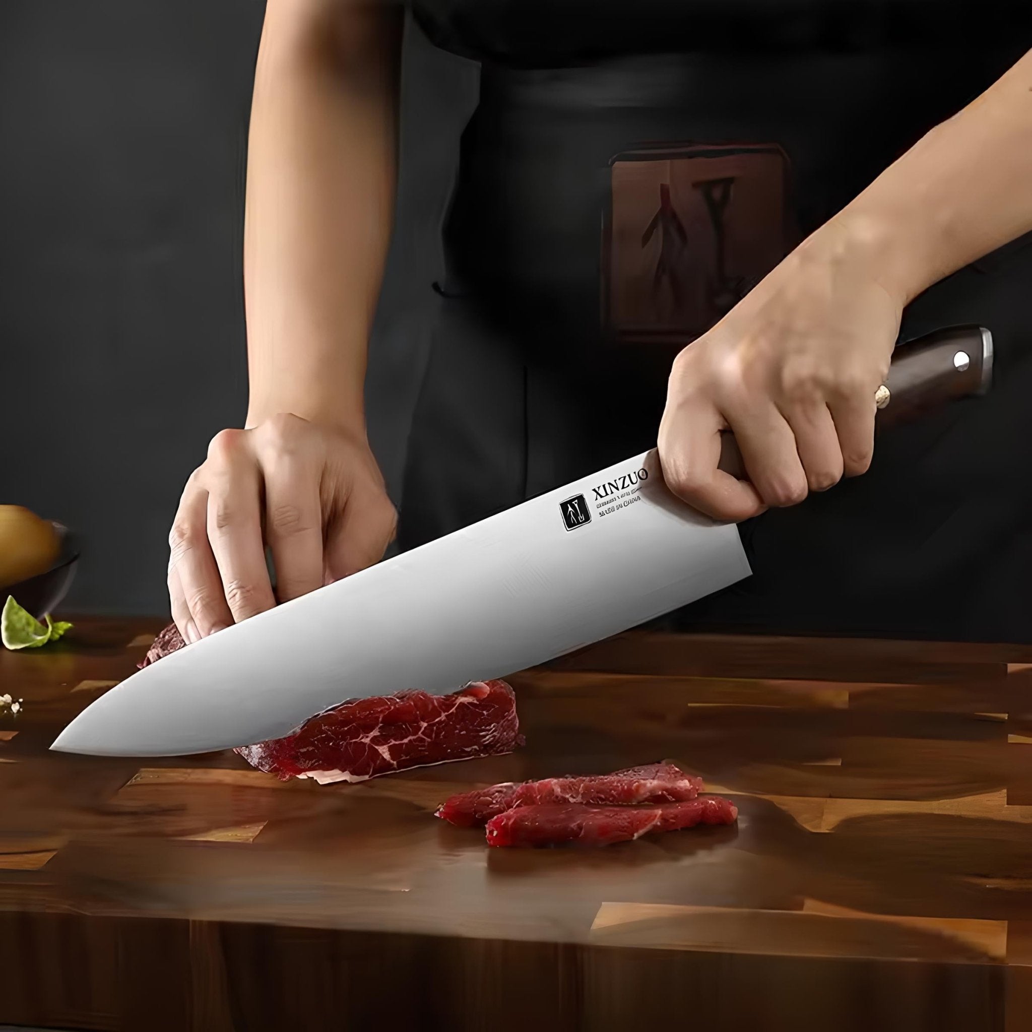 Faca de Chef 10” em Aço Inoxidável com Cabo de Ébano - Forja Fogo&Faca