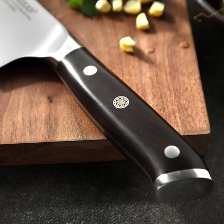 Faca de Chef 10” em Aço Inoxidável com Cabo de Ébano - Forja Fogo&Faca