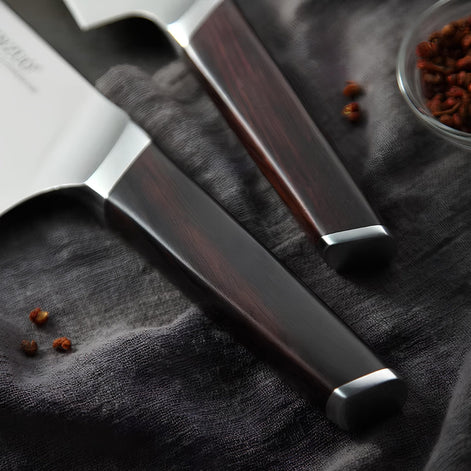 Faca de Chef 8 Polegadas em Aço 1.4116 com Cabo de Ébano - Forja Fogo&Faca