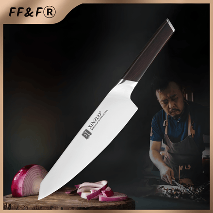 Faca de Chef 8 Polegadas em Aço 1.4116 com Cabo de Ébano - Forja Fogo&Faca