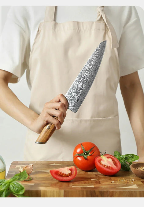 8.5" Chef’s Knife in 73-Layer Damascus Steel with 14Cr14MoVNb Core