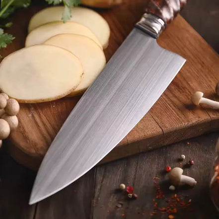 Faca de Chef em Aço Böhler M390 com Cabo Híbrido - Forja Fogo&Faca