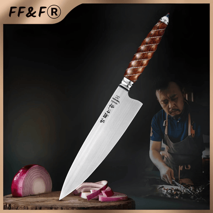 Faca de Chef em Aço Böhler M390 com Cabo Híbrido - Forja Fogo&Faca