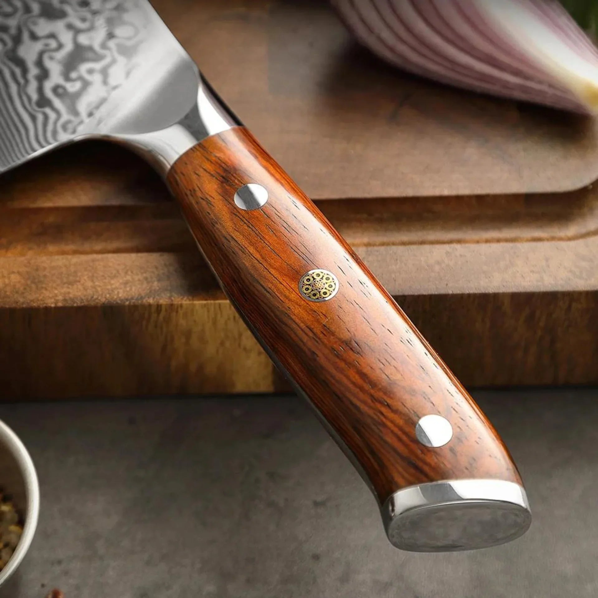 Chef Knife in 67-Layer Damascus Steel with Premium Rosewood Handle