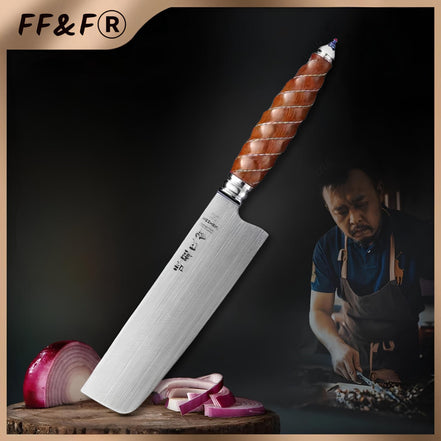 Faca Nakiri em Aço Böhler M390 com Cabo Híbrido - Forja Fogo&Faca