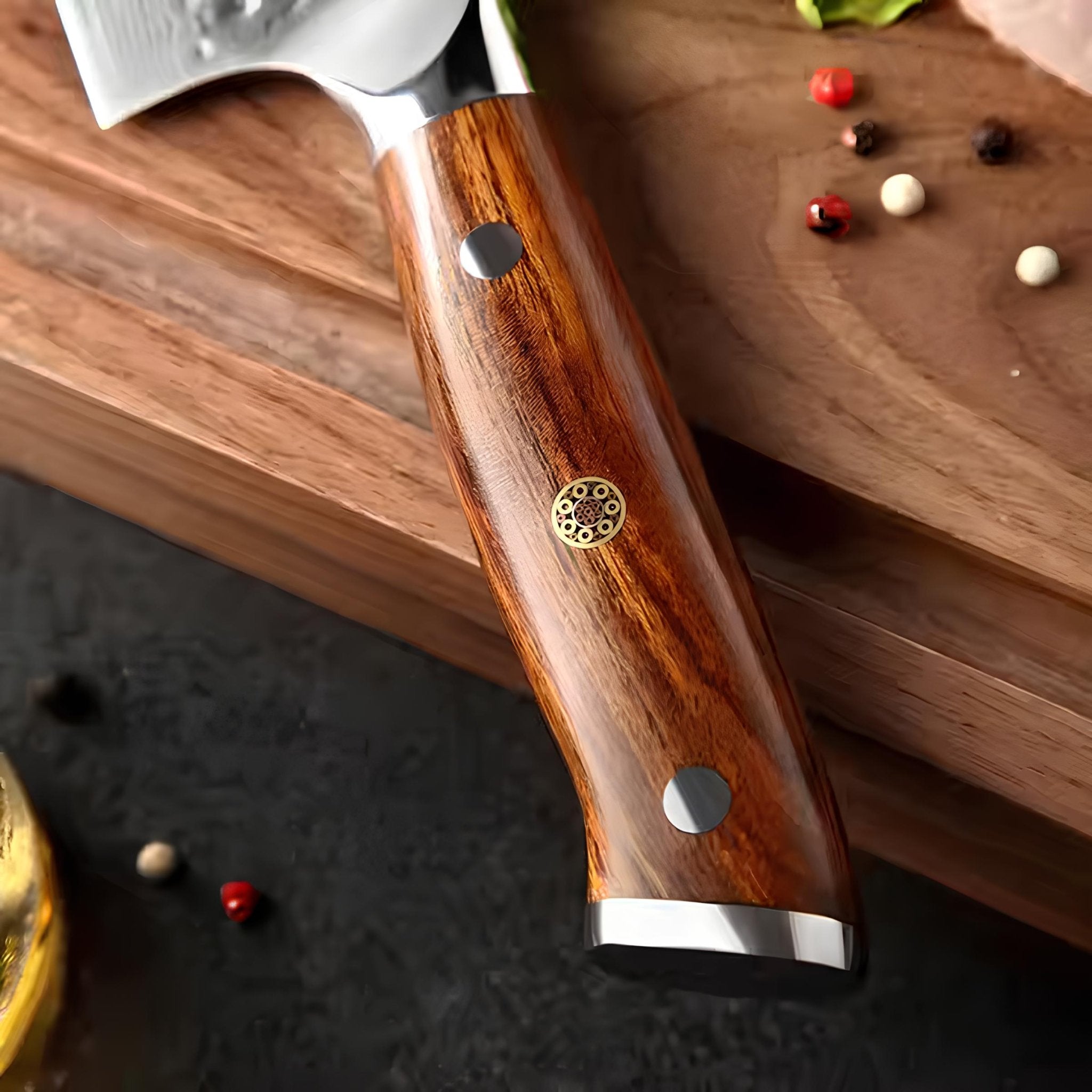 7'' Santoku Knife in 67-Layer Damascus Steel with Desert Ironwood Handle