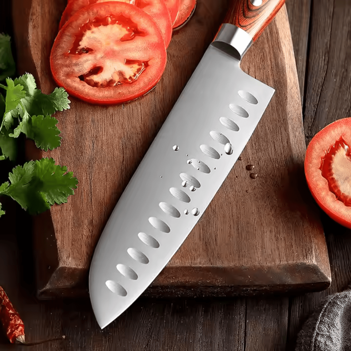 Santoku Knife in German Steel DIN 1.4116