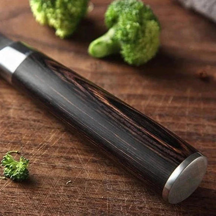 Faca Santoku Profissional em Aço Damasco 67 Camadas - Forja Fogo&Faca