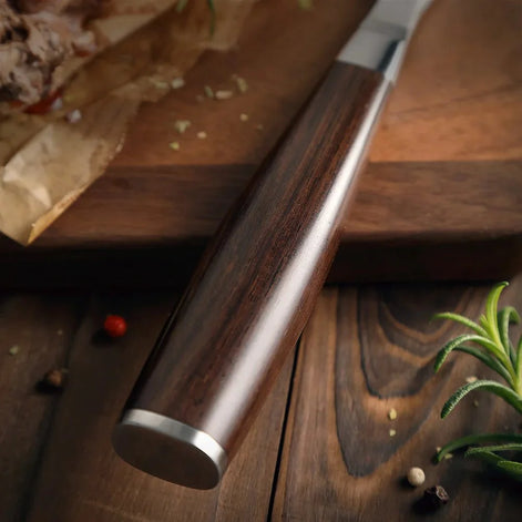 Garfo de Trinchar Forjado - Série Classic com Cabo de Madeira de Ébano - Forja Fogo&Faca