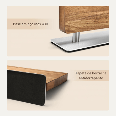 Suporte Magnético de nogueira maciça - Forja Fogo&Faca